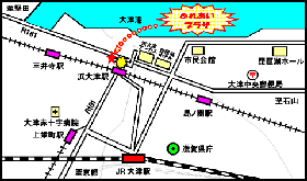 Map from Otsu station